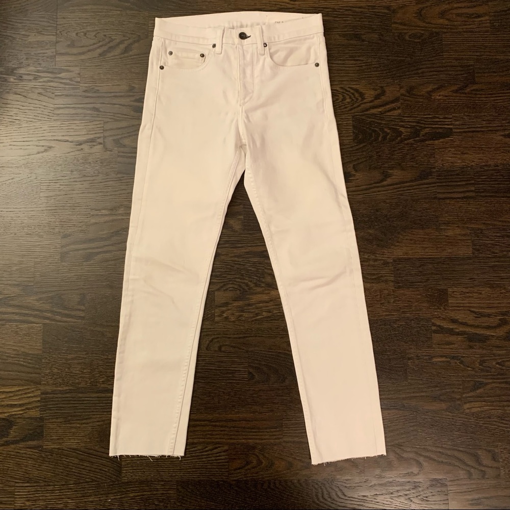 Men’s Rag and Bone white denim, size 28, slim leg